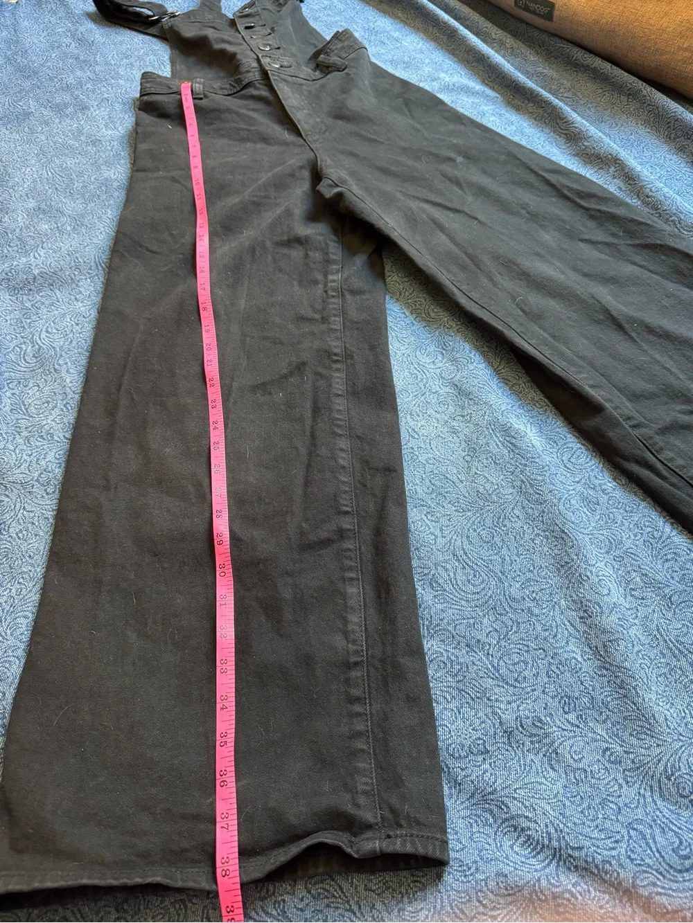 SOLD! Universal Thread Black Sailor Wide Leg Denim Overalls Jumpsuit| Size 4 - Picture 7 of 8